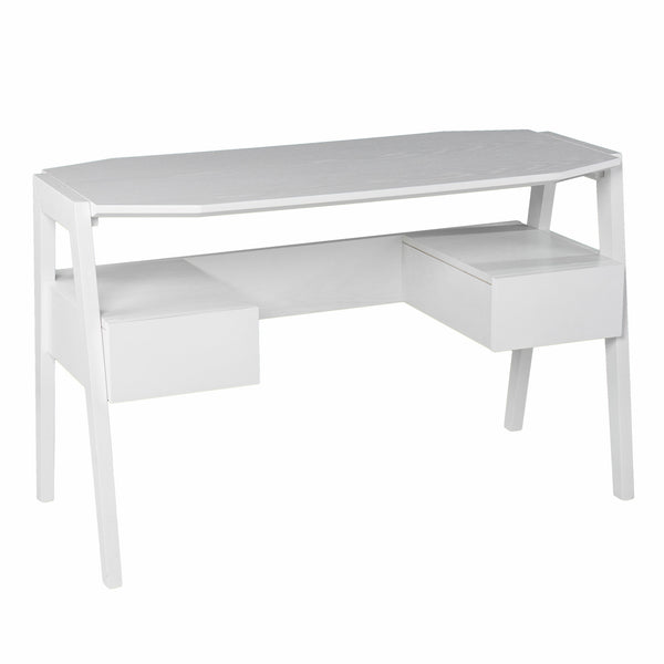 Homeroots 48" White Writing Desk With Two Drawers   402024