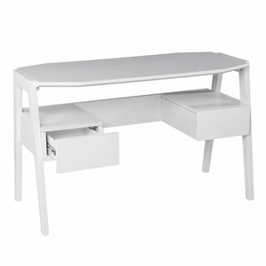 Homeroots 48" White Writing Desk With Two Drawers   402024