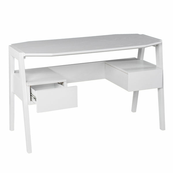 Homeroots 48" White Writing Desk With Two Drawers   402024