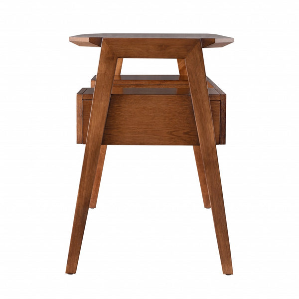 Homeroots 48" Brown Writing Desk With Two Drawers   402025