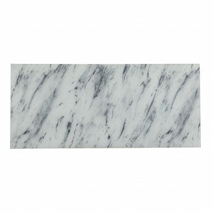 Homeroots 45" White And Bronze Glass Writing Desk With Two Drawers   402028