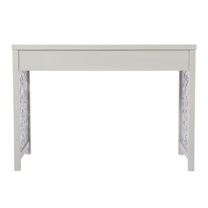 HomeRoots 43" Gray Writing Desk - Vintage Chic Design with Spacious Surface & Elegant Storage for Home Office 402030