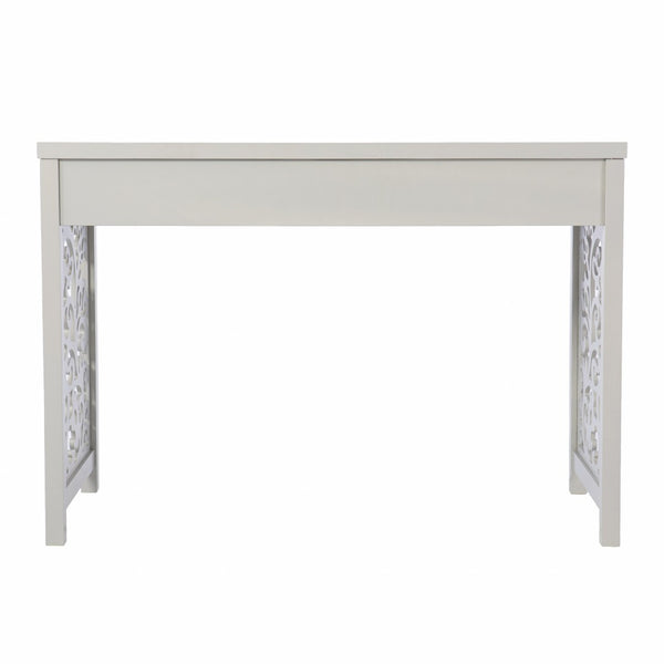HomeRoots 43" Gray Writing Desk - Vintage Chic Design with Spacious Surface & Elegant Storage for Home Office 402030