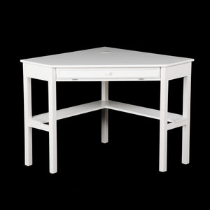 Homeroots 48" White Solid Wood Corner Writing Desk   402031