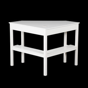 Homeroots 48" White Solid Wood Corner Writing Desk   402031