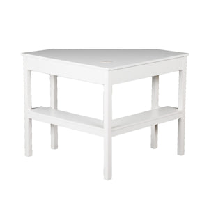 Homeroots 48" White Solid Wood Corner Writing Desk   402031