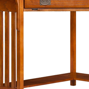 HomeRoots Mission Oak Corner Computer Desk - Stylish, Space-Saving Design with Storage & Cable Management Solutions 402034