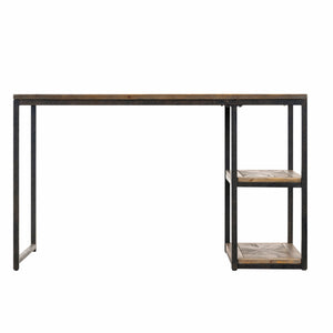 Homeroots 50" Brown And Black Solid Wood Writing Desk   402036