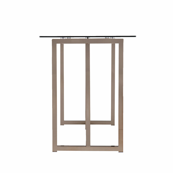 Homeroots 48" Clear And Champagne Glass Writing Desk   402037