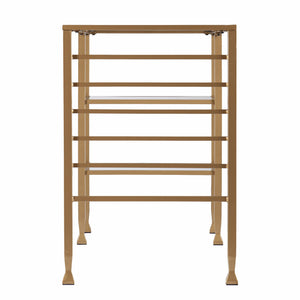 Homeroots 43" Clear And Gold Glass Writing Desk   402040