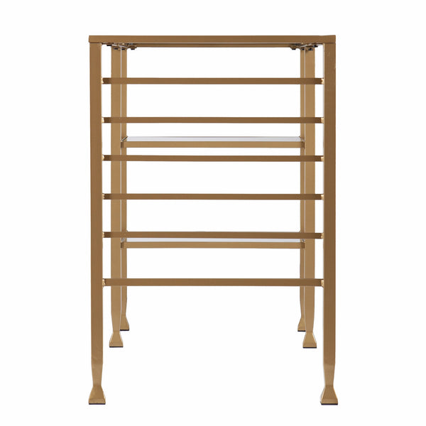 Homeroots 43" Clear And Gold Glass Writing Desk   402040