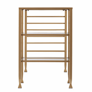 Homeroots 43" Clear And Gold Glass Writing Desk   402040