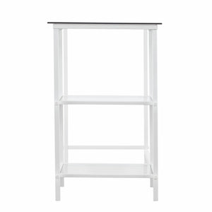 Homeroots 42" Clear And White Glass Writing Desk   402045