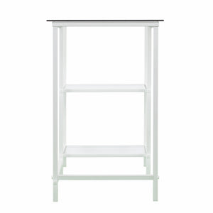 Homeroots 42" Clear And White Glass Writing Desk   402045