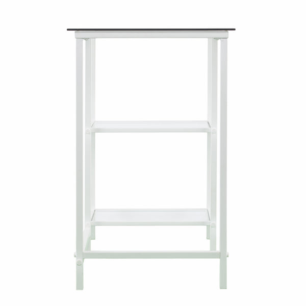 Homeroots 42" Clear And White Glass Writing Desk   402045