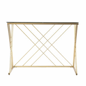 Homeroots 40" Clear And Gold Glass Writing Desk   402046