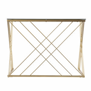 Homeroots 40" Clear And Gold Glass Writing Desk   402046