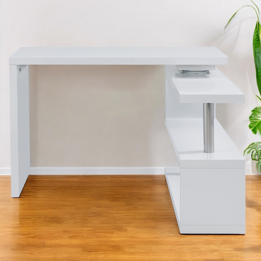 Homeroots 45" White Corner Writing Desk   402049