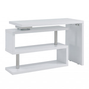Homeroots 45" White Corner Writing Desk   402049