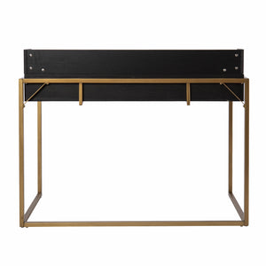 Homeroots 46" Black And Gold Writing Desk   402050