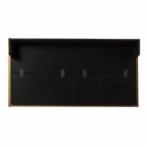 Homeroots 46" Black And Gold Writing Desk   402050