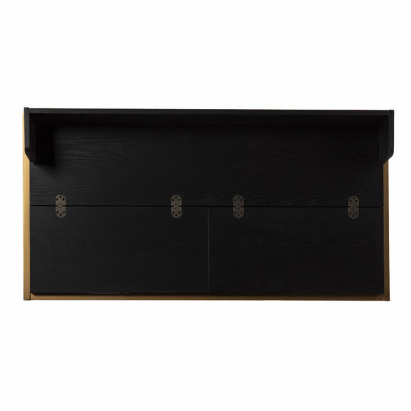 Homeroots 46" Black And Gold Writing Desk   402050