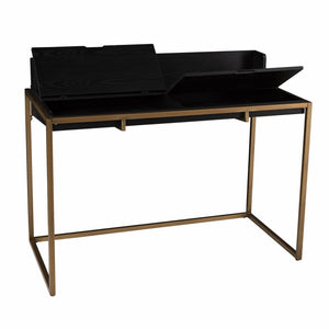 Homeroots 46" Black And Gold Writing Desk   402050