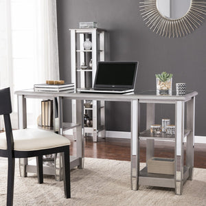 Homeroots 50" Silver Mirrored Writing Desk   402052