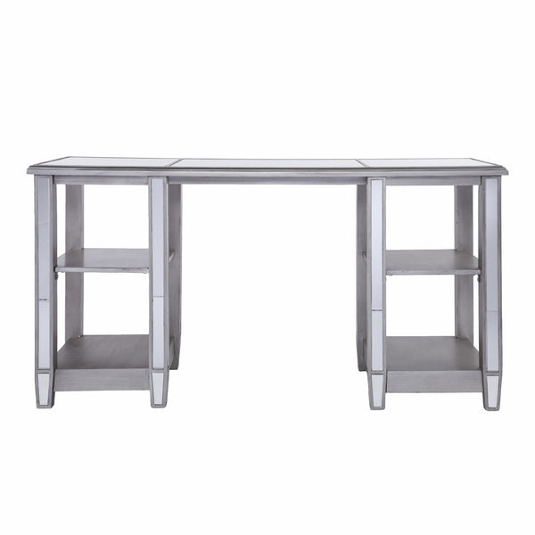 Homeroots 50" Silver Mirrored Writing Desk   402052