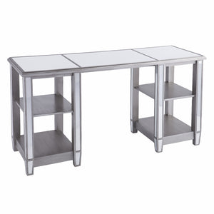 Homeroots 50" Silver Mirrored Writing Desk   402052