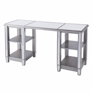 Homeroots 50" Silver Mirrored Writing Desk   402052