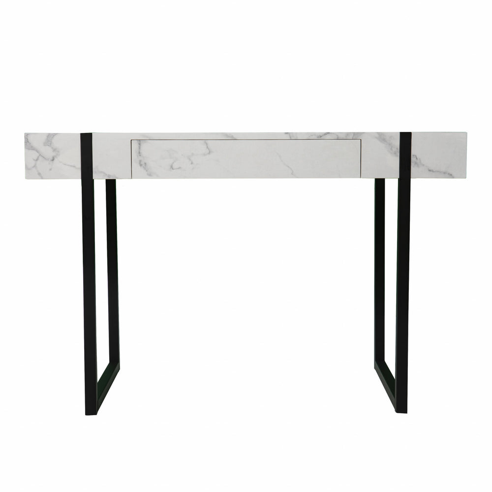 Homeroots 45" White And Black Writing Desk   402055