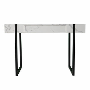 Homeroots 45" White And Black Writing Desk   402055