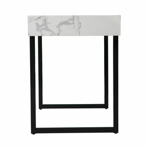 Homeroots 45" White And Black Writing Desk   402055