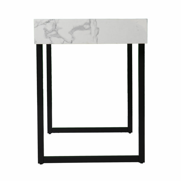 Homeroots 45" White And Black Writing Desk   402055