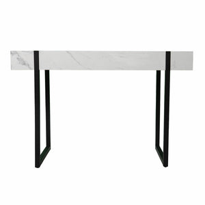 Homeroots 45" White And Black Writing Desk   402055