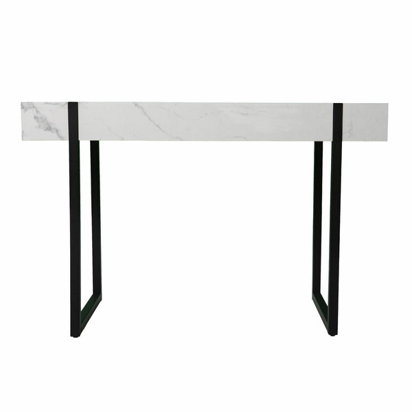 Homeroots 45" White And Black Writing Desk   402055