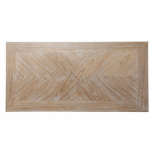 Homeroots 43" Natural And White Writing Desk With Three Drawers   402056