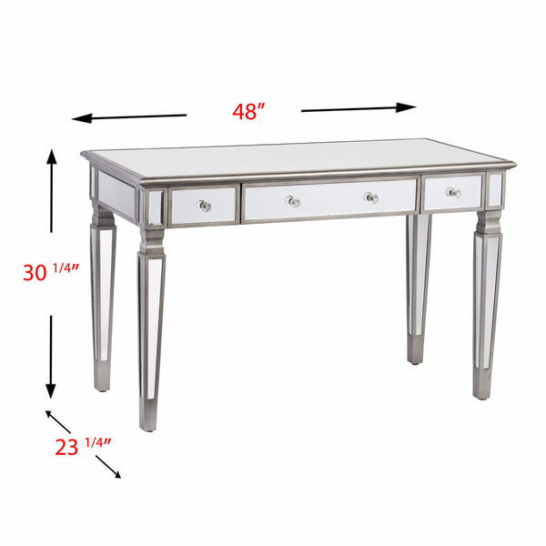 Homeroots 48" Silver Mirrored With Three Drawers   402057