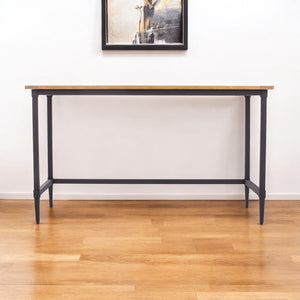 HomeRoots 53" Natural and Black Writing Desk – Elegant Reclaimed Wood Design for Home Office or Small Spaces 402059