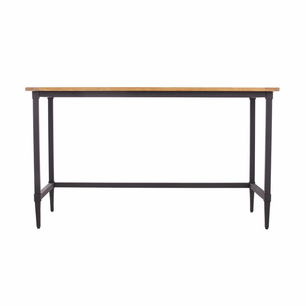 Homeroots 53" Natural And Black Writing Desk   402059
