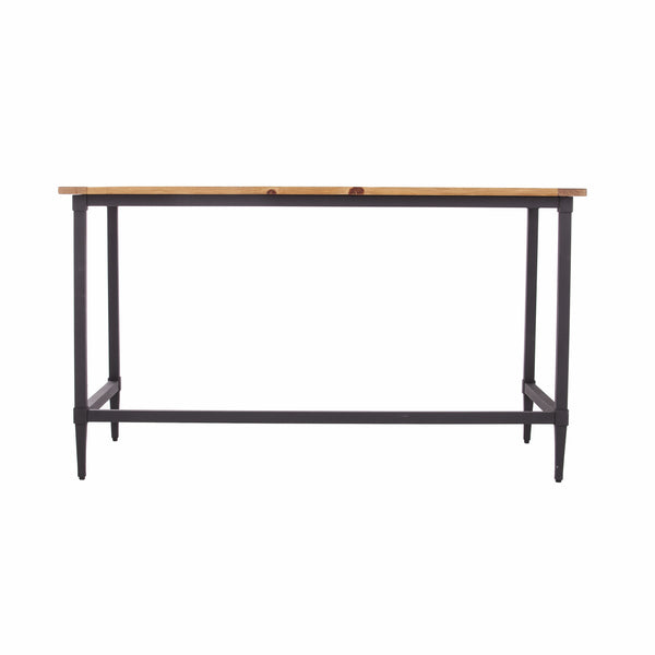 Homeroots 53" Natural And Black Writing Desk   402059