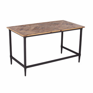 Homeroots 53" Natural And Black Writing Desk   402059