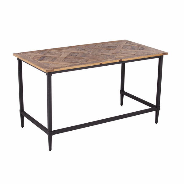 Homeroots 53" Natural And Black Writing Desk   402059