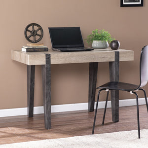 Homeroots 45" Natural And Dark Brown Writing Desk   402061