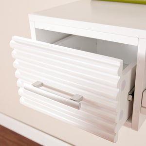 Homeroots White Wall Mount Desk With Drawers   402063