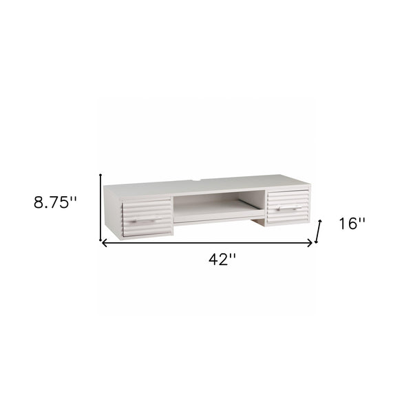 Homeroots White Wall Mount Desk With Drawers   402063