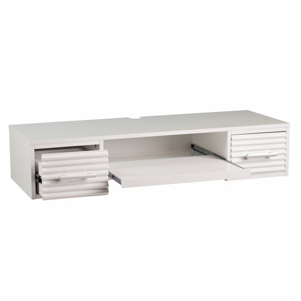 Homeroots White Wall Mount Desk With Drawers   402063