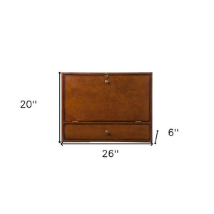 Homeroots 26" Brown Floating Desk   402064