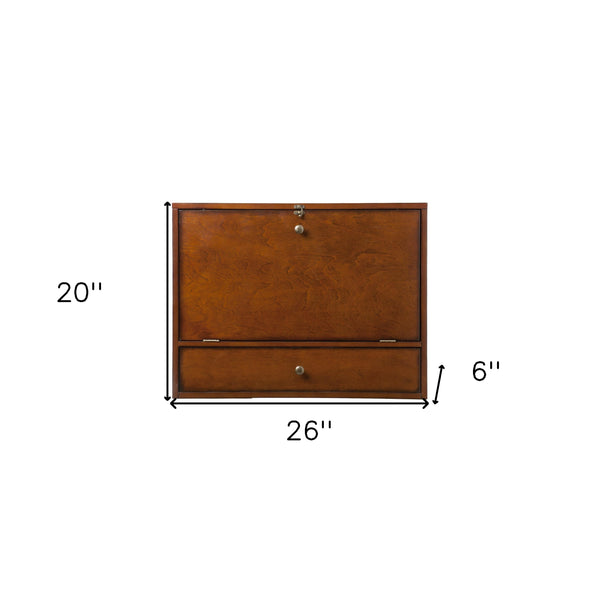 Homeroots 26" Brown Floating Desk   402064